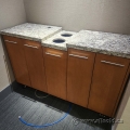 4 Door Brown/Granite Serving Station Waste Credenza w/ Storage